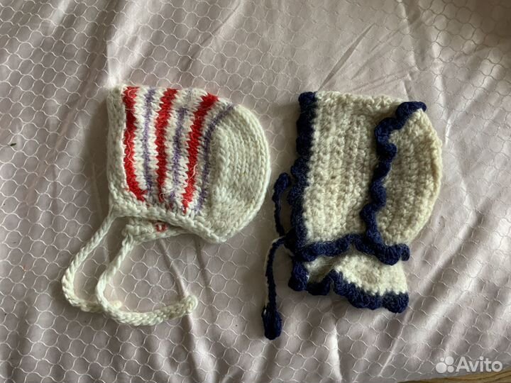 Винтажная пуховая,шерстяная шапочка для малыша