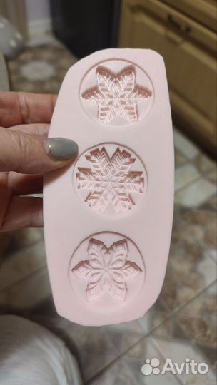 Силиконовые формы для мыла суккулент и снежинки