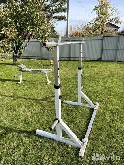 Стойка для штанги + скамья