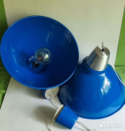 2 синих светильника IKEA foto 50см икеа фото