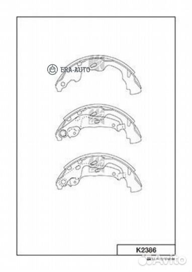 Kashiyama K2386 Колодки торм. бараб. toyota yaris,suzuki swift,opel agila,citroen C1 01- K2386
