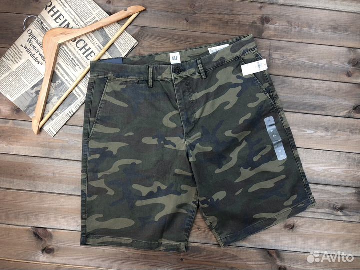 Шорты джинсовые мужские хаки GAP