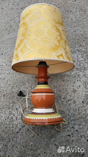 Винтажная настольная лампа с абажуром СССР