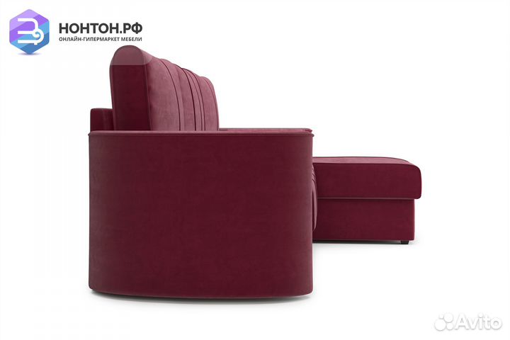 Диван угловой дельфин Колибри бордовый