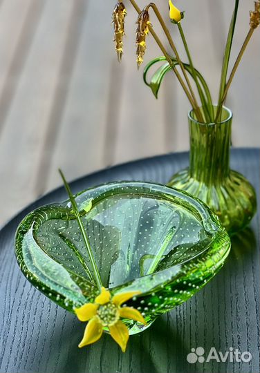 Чешское цветное стекло Ваза