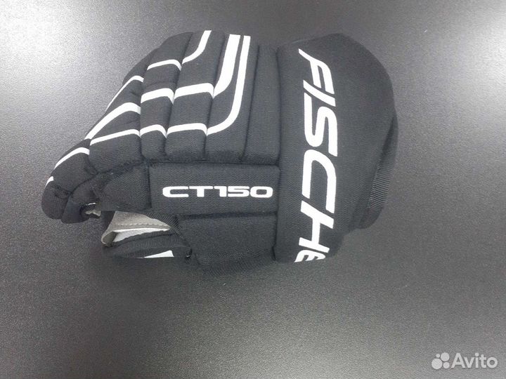 Новые хоккейные перчатки fischer CT150 BL/WH YTH