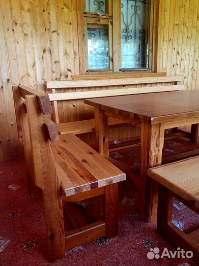 Стол с лавками для дачи и дома