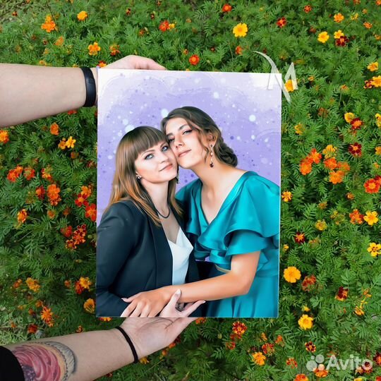 Портрет по фото на холсте. Печать фото на холсте