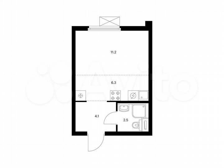 Квартира-студия, 24,1 м², 8/25 эт.