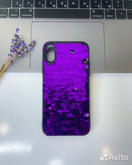 Чехол для iPhone X/XS c пайетками