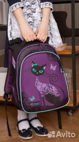 Рюкзак для девочки школьный с кошкой