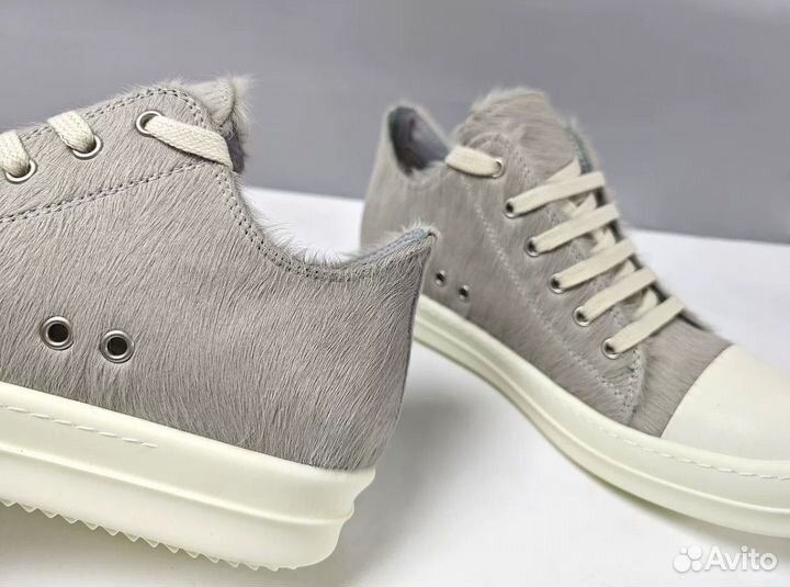 Кеды Rick Owens Ramones Pony Hair Кожаные