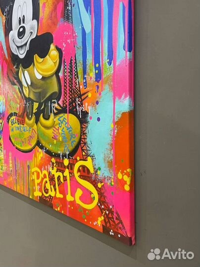 Яркая картина маслом Микки Маус