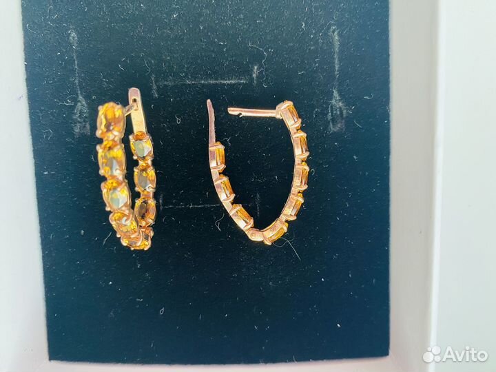 Серьги с цитринами 6,08 карат