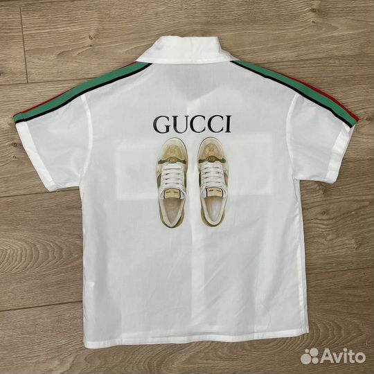 Рубашка поло Gucci Adidas гуччи адидас 110-160