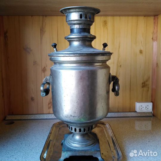 Самовар на дровах Сушкин, + поднос и капельник