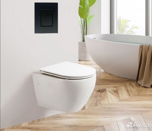 Подвесной унитаз и инсталляция Grohe черная