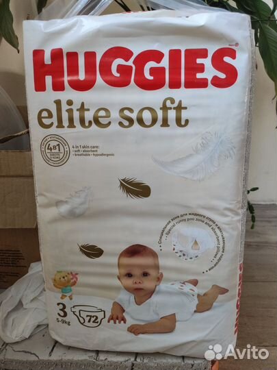 Подгузники huggies elite soft