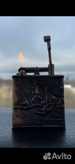 Зажигалка антикварнная серебро