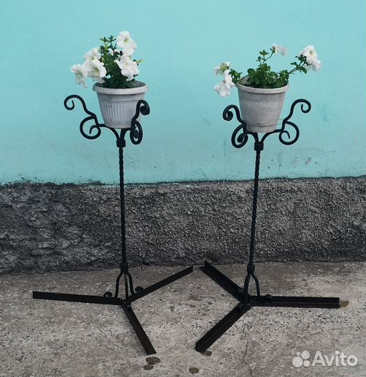 Кованная чугунная подставка для цветов (2 штк)