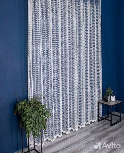 Тюль Дентель ажур молочный