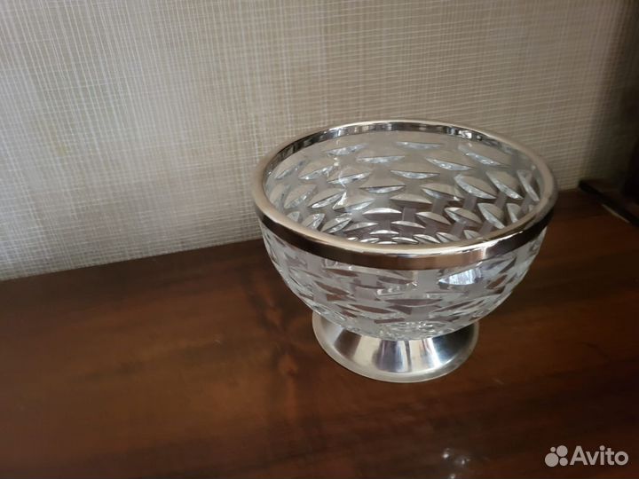 Хрустальная конфетница салатник СССР винтаж