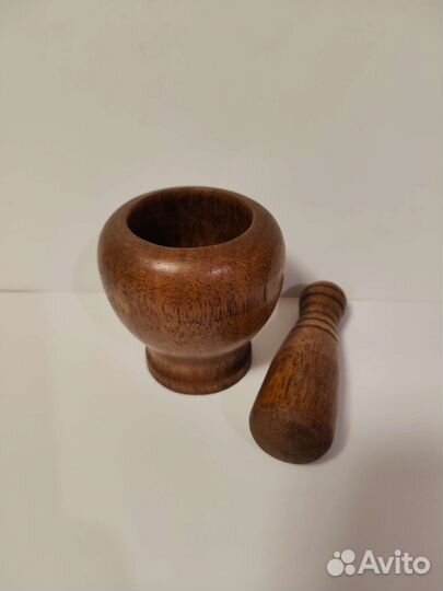 Ступка с пестиком дерево, новая