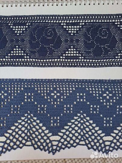 Кружево винтаж, хлопок, лен, цветное