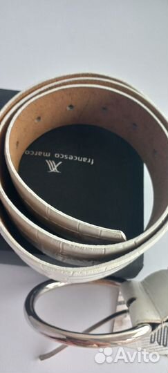 Ремень женский кожаный белый