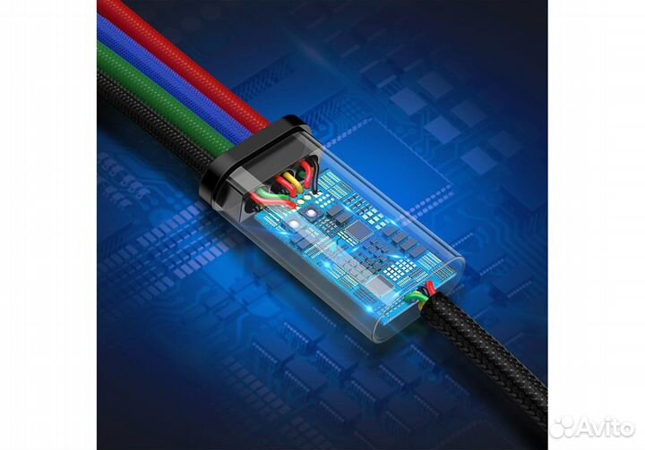 Кабель USB baseus Fast 4-in-1, USB - 2*microusb +