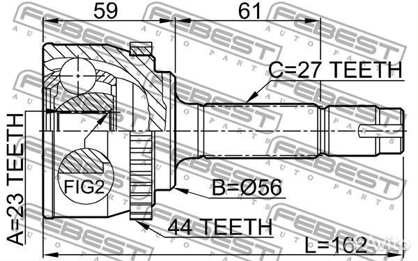 Шрус наружный 23x56x27