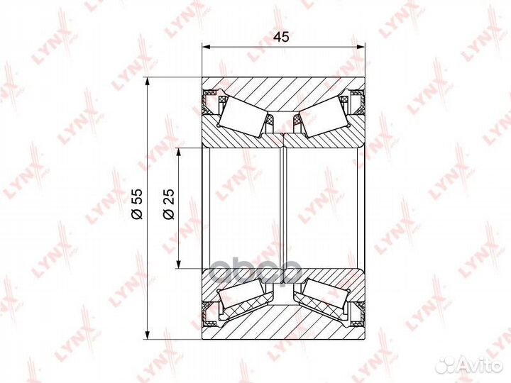 Подшипник ступицы задний (45x25x55) renault Cli