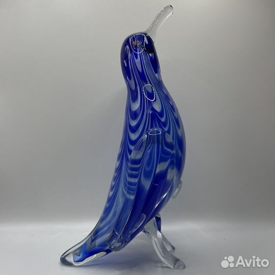 Птичка цветное стекло гусь хрустальный СССР (Сзр)