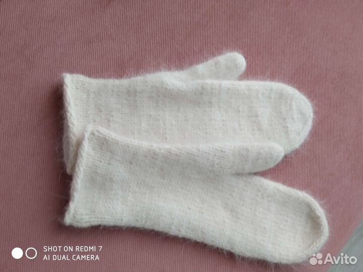 Варежки из пуха норки