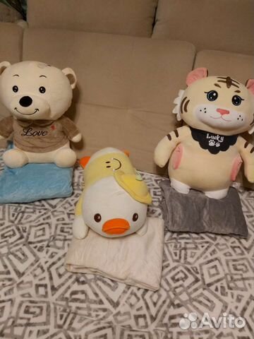 Новые мягкие игрушки с пледом