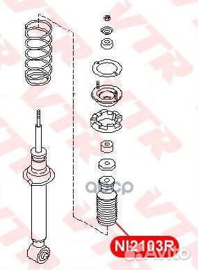 Чехол стойки амортизатора задней подвески NI2103R