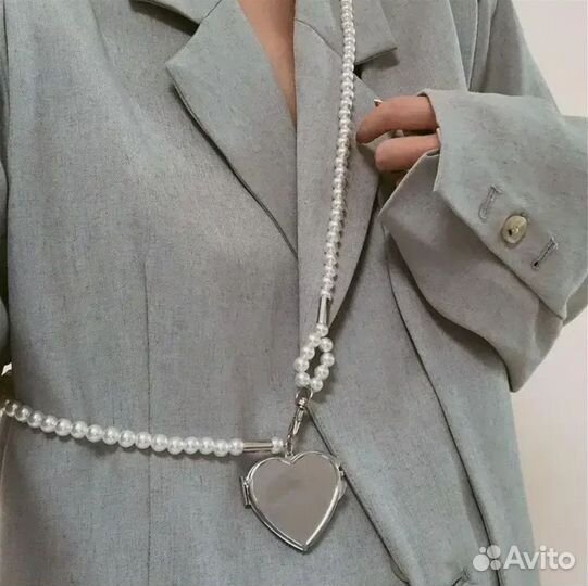 Длинное ожерелье с подвеской сердце