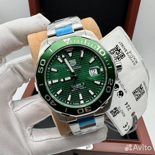 Часы tag heuer aquaracer calibre 5 green