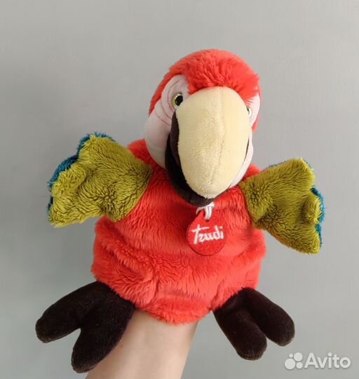 Попугай мягкая игрушка на руку Trudi