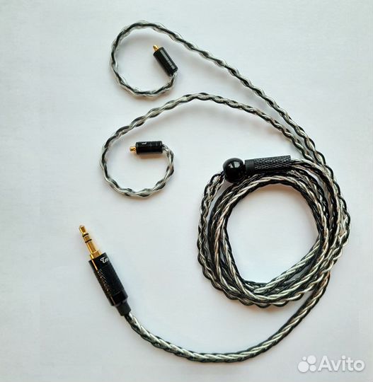 Кабель для наушников с mmcx посеребрённый 8-wire