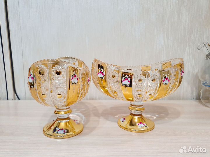 Конфетница на ножке богемия 18,5 см