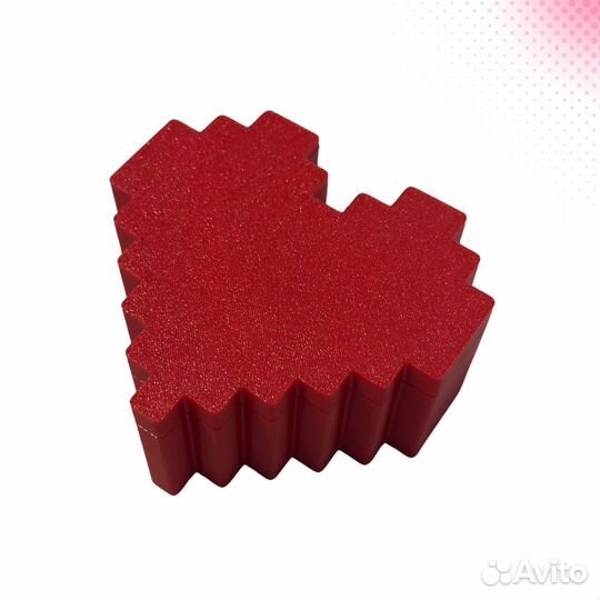 Шкатулка в форме сердца стиль майнкрафт