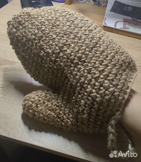 Мочалка варежка из джута