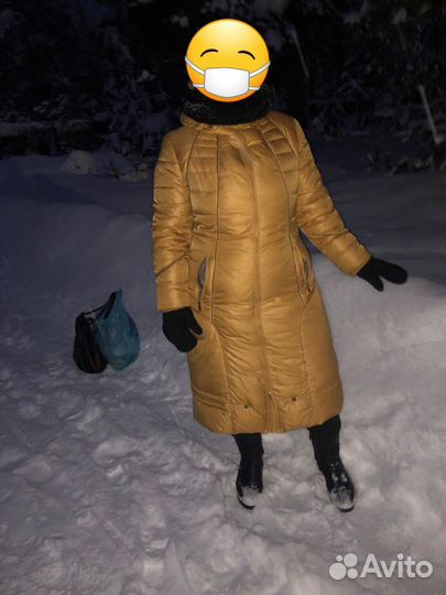 Пуховик женский длинный 46 48 размер