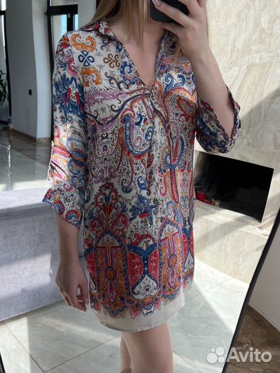Платье этнический принт Zara S оригинал