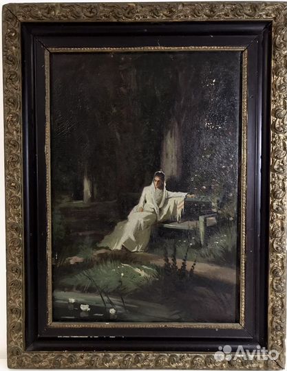 Старинная картина масло холст худ.Калаушин Б.М