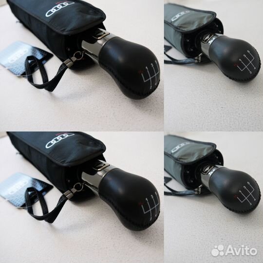 Зонт Ауди с кожаной ручкой, автомат, антиветер