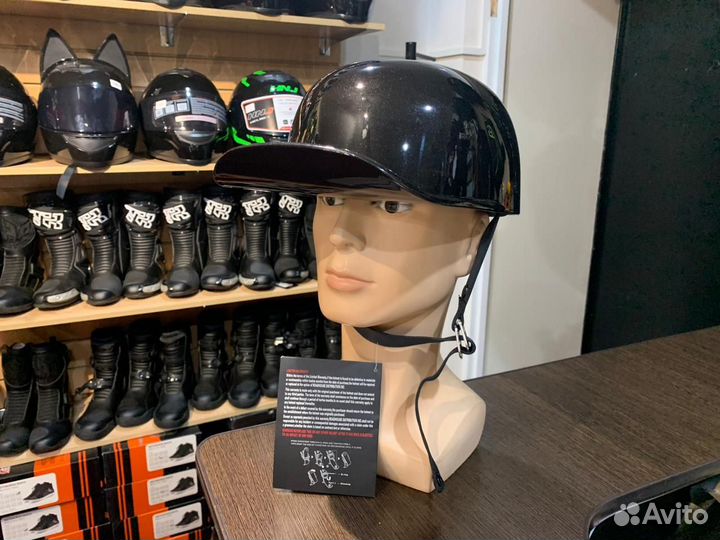 Каска мотоциклетная бейсболка шлем на мото глянец