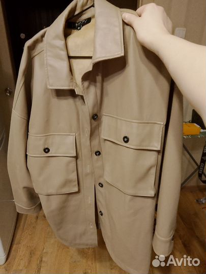 Кожаная рубашка женская