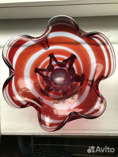 Ваза цветное стекло богемия